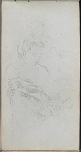Sketchbook, page 82: Study of Fgures by Ernest Meissonier, book, 1860-1869