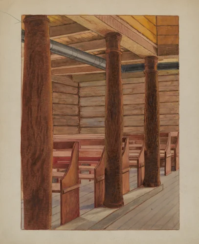 Muskego Church by Bertrand E. Old, index of american design, 1936