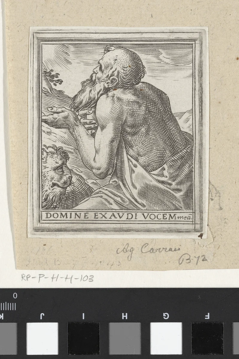 Heilige Hieronymus by Agostino Carracci, print, 1581