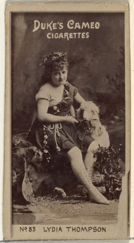 Card Number 83, Lydia Thompson, from the Actors and Actresses series (N145-4) issued by Duke Sons & Co. to promote Cameo Cigarettes by W. Duke, Sons & Co., photograph, 1880-1889