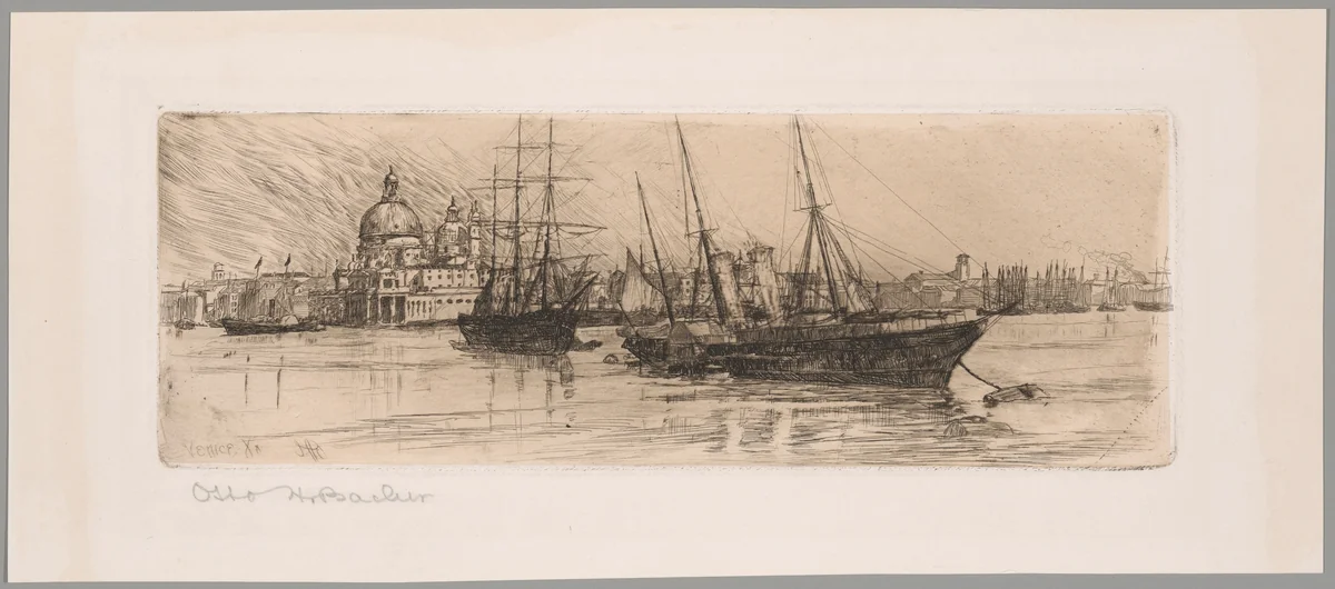 Two Boats, Venice by Otto Henry Bacher, print, 1880