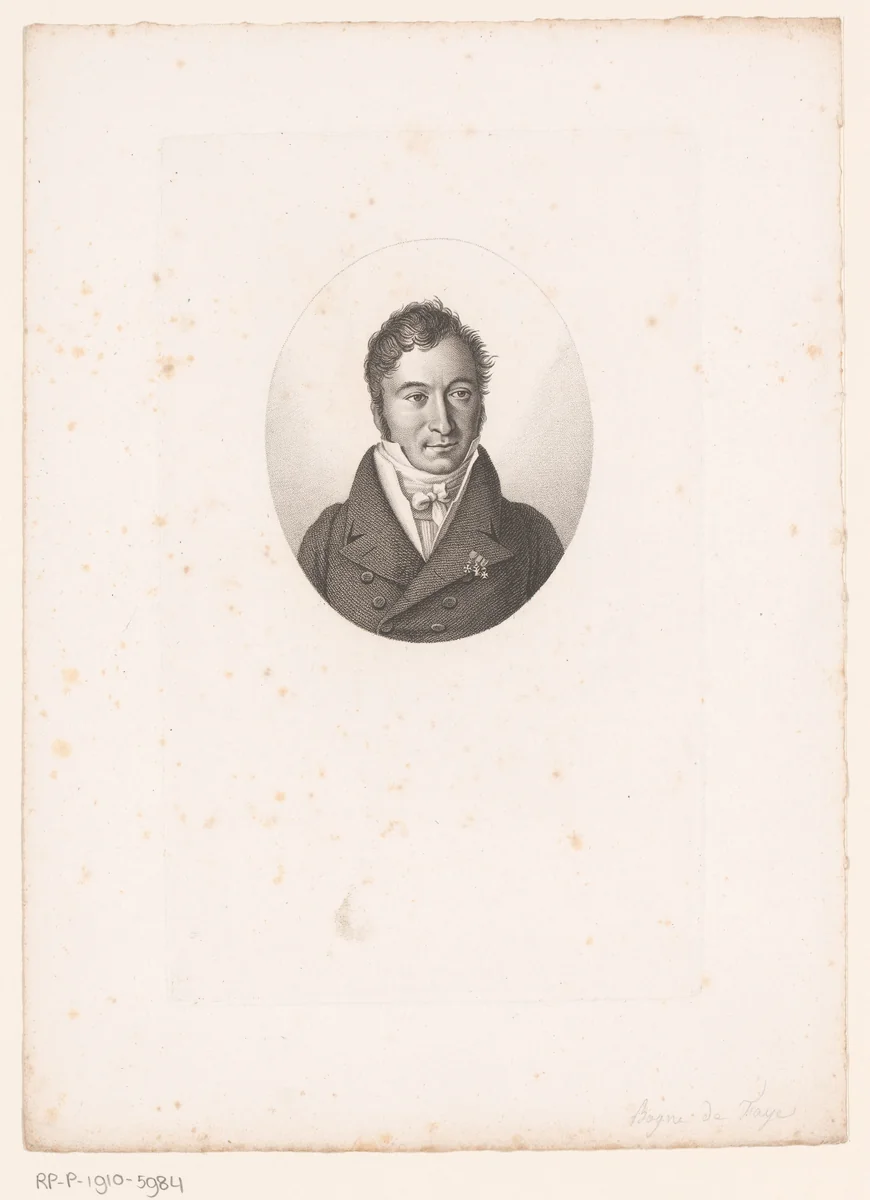 Portret van Pierre-François-Jean Bogne de Faye by Ambroise Tardieu, print, 1820-1821
