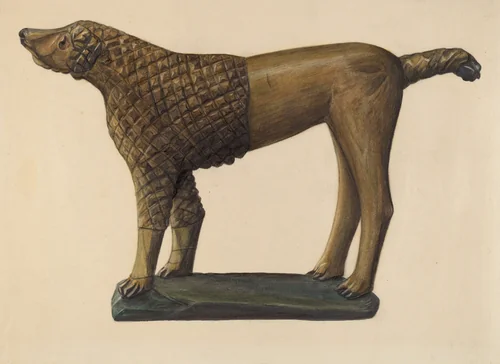 Poodle by Mina Lowry, index of american design, 1937