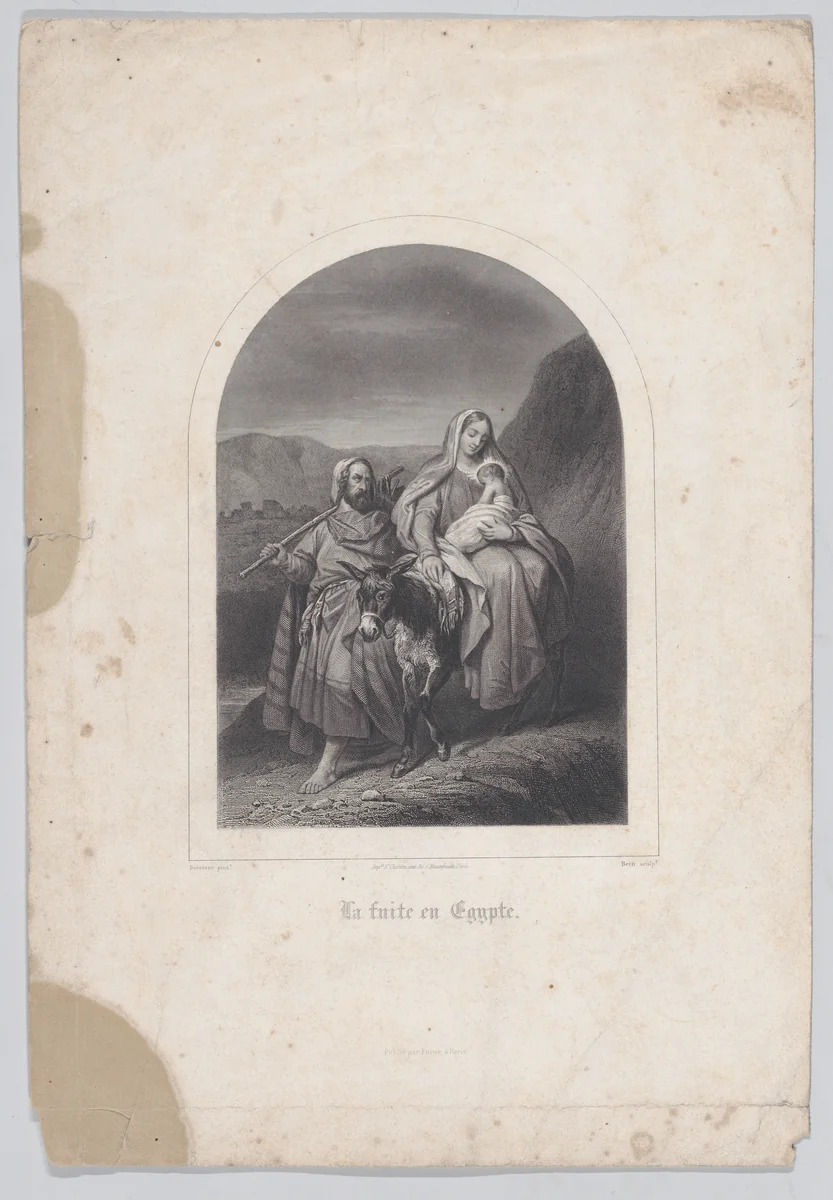 The Flight into Egypt by Jean Bein, print, 1820-1857