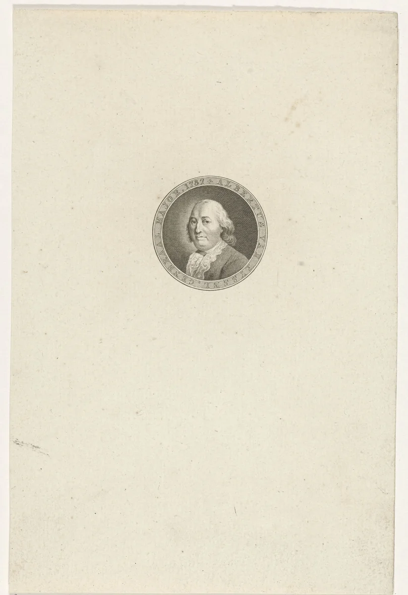 Portret van Albert van Ryssel by Abraham Jacobsz. Hulk, print, 1787