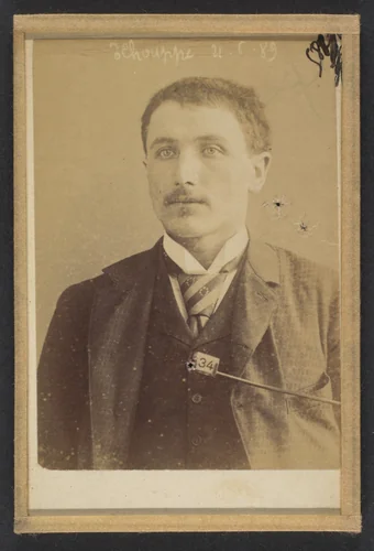 Schouppe. Placide. (dit Ricken, Franz). 31 ans, né à Dickenvenne (Belgique). Mécanicien. Vol. by Alphonse Bertillon, photograph, 1889