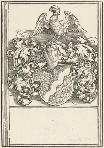 Wapen van Michael Behaim by Albrecht Dürer, print, 1518-1520