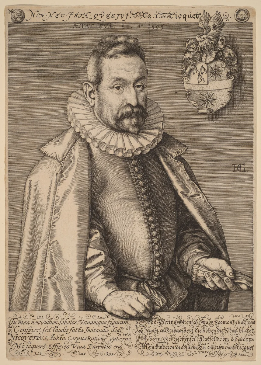 Jan Nicquet by Hendrick Goltzius, print, 1595