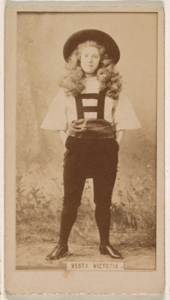 Vesta Victoria, from the Actresses series (N245) issued by Kinney Brothers to promote Sweet Caporal Cigarettes by Kinney Brothers Tobacco Company, photograph, 1890