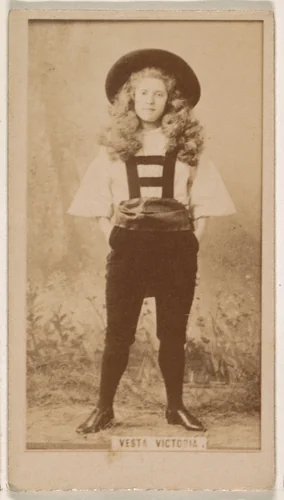 Vesta Victoria, from the Actresses series (N245) issued by Kinney Brothers to promote Sweet Caporal Cigarettes by Kinney Brothers Tobacco Company, photograph, 1890