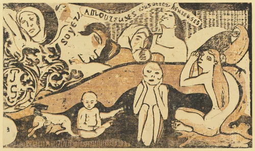 Be in Love and You will be Happy (Soyez amoureuses, vous serez heureuses) by Paul Gauguin, print, 1898-1899