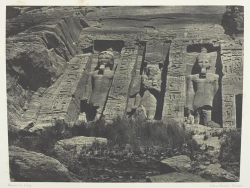 Ibsamboul, Partie Méridionale Du Spéos D'Hathor; Nubie, plate 110 from the album "Egypte, Nubie, Palestine et Syrie" (1852) by Maxime Du Camp, photograph, 1849-1851