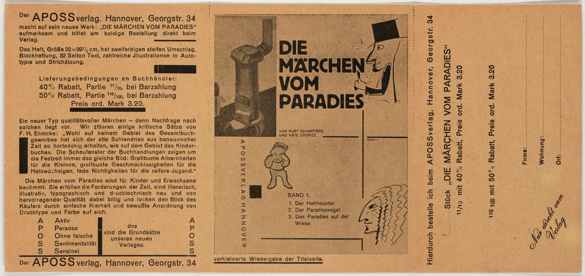 "Die Märchen vom Paradies" von Kurt Schwitters und Käte Steinitz by Kurt Schwitters, design, 1924
