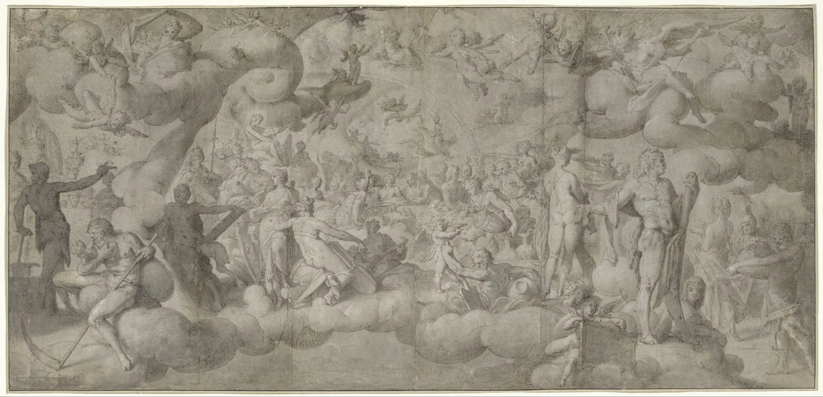 The Wedding of Cupid and Psyche by Bartholomeus Spranger, drawing, 1575-1587