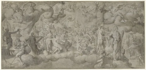 The Wedding of Cupid and Psyche by Bartholomeus Spranger, drawing, 1575-1587
