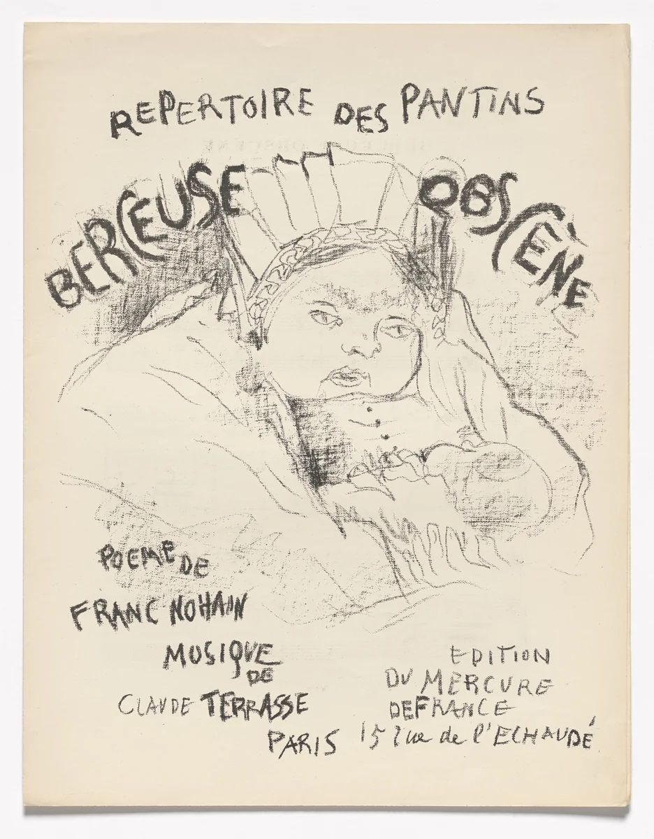 Obscene Lullaby (Berceuse obscène) from Répertoire des Pantins by Pierre Bonnard, illustrated book, 1898