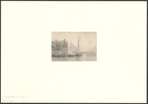 Gezicht op het Open Havenfront en de Prins Hendrikkade by Everhardus Koster, drawing, 1827-1892