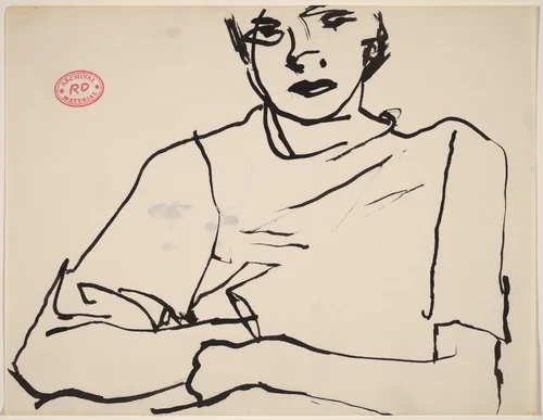 Untitled [figure in short-sleeved shirt] by Richard Diebenkorn, drawing, 1955-1967