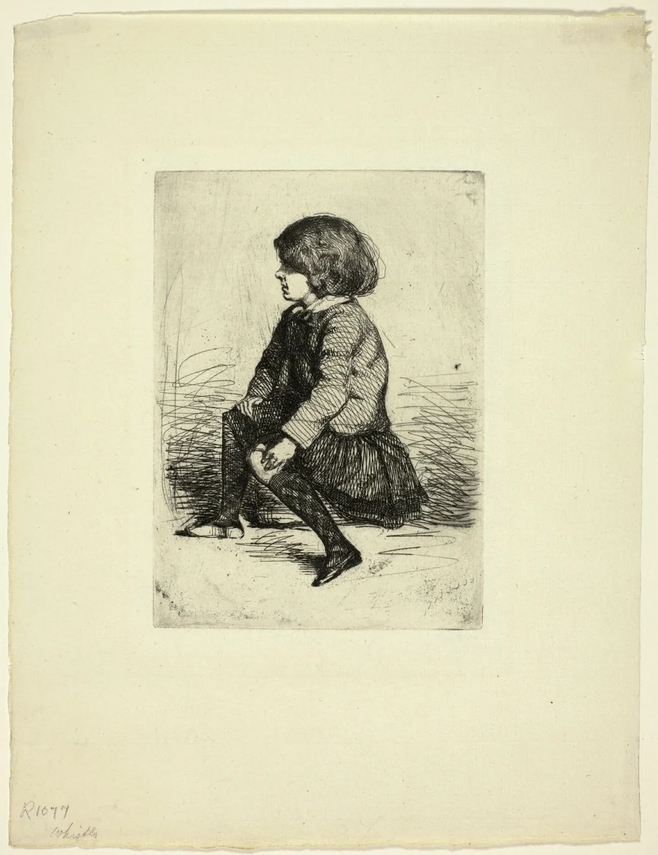 Seymour Haden, Jr, Seated by James McNeill Whistler, print, 1857-1858