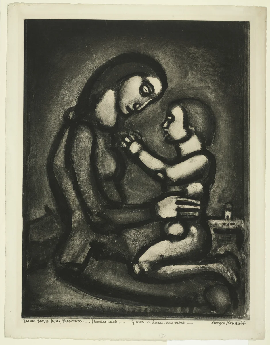 Trial proof for War, Which All Mothers Hate, plate XLII from Miserere by Georges Rouault, illustrated book, 1927