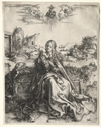 Holy Family with the Butterfly by Albrecht Dürer, print, 1490-1500