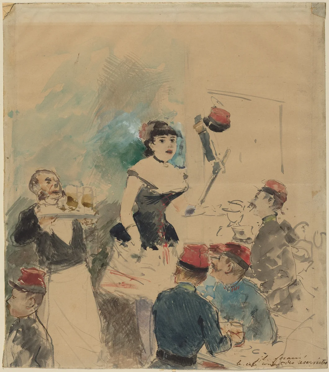 Le cafe concert des reservistes by Jean-Louis Forain, drawing, 1852-1931