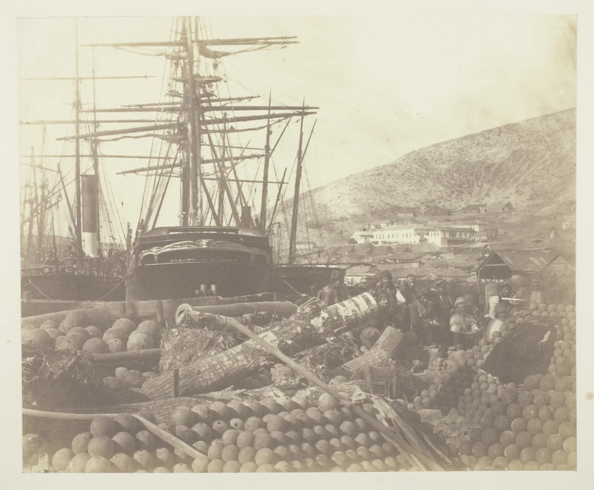 The Ordnance Wharf, Balaklava by Roger Fenton, photograph, 1855