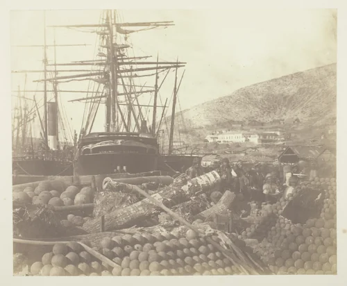 The Ordnance Wharf, Balaklava by Roger Fenton, photograph, 1855