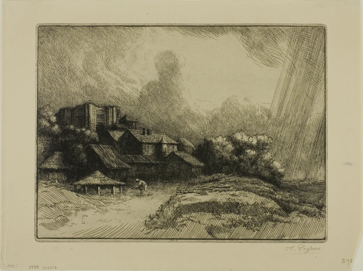 The Abbey Farm by Alphonse Legros, print, 1888-1898