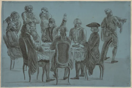 The Philosophers' Meal by Jean Huber, print, 1772-1800