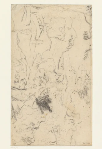 Heuvelachtig landschap met enkele figuren by Lancelot Blondeel, drawing, 1543-1556