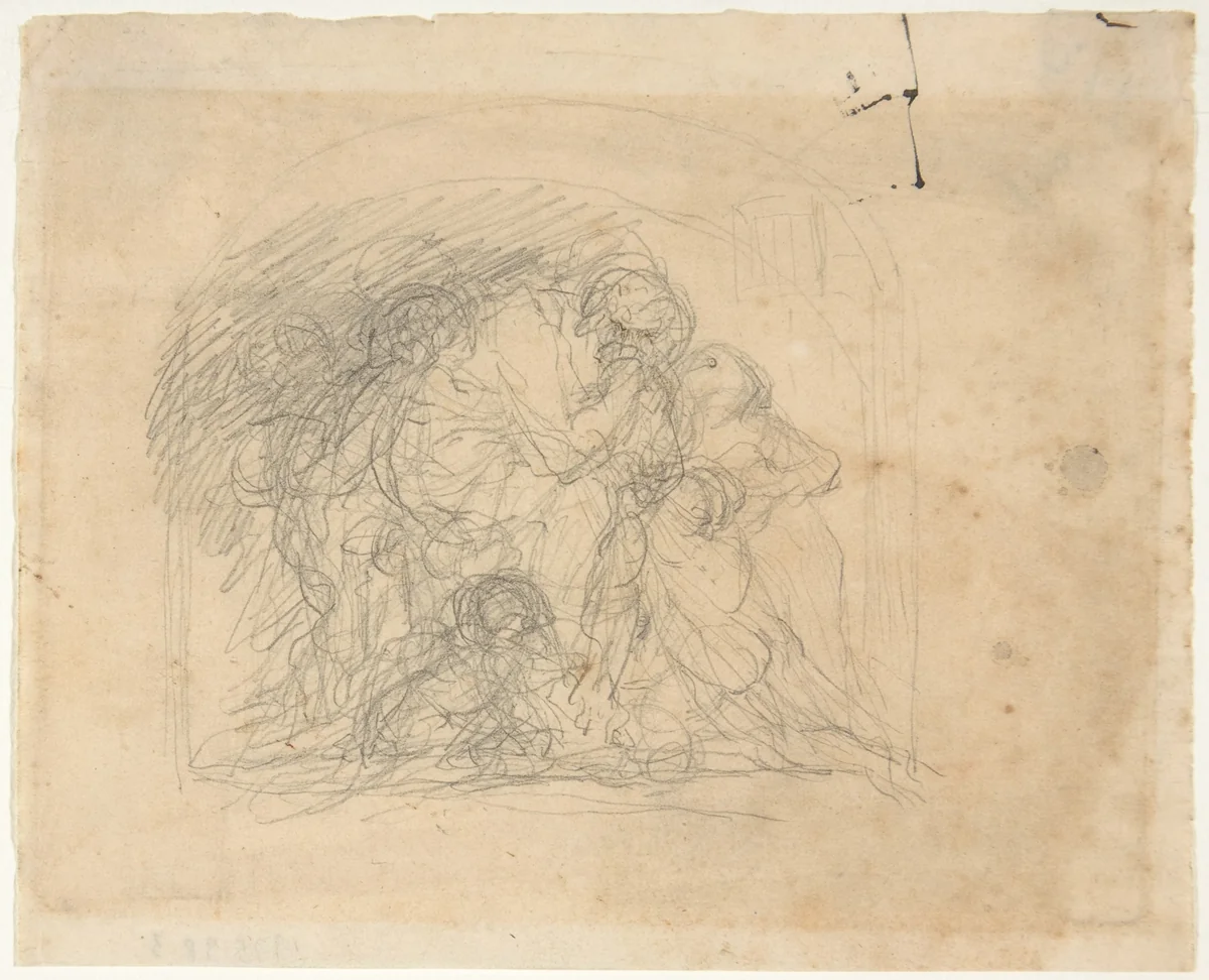 Study for the Ugolino Group by Jean Baptiste Carpeaux, drawing, 1840-1875