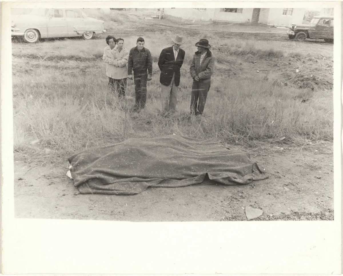 Car accident—U.S. 66 between Winslow and Flagstaff, Arizona by Robert Frank, photograph, 1955