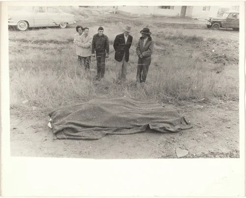 Car accident—U.S. 66 between Winslow and Flagstaff, Arizona by Robert Frank, photograph, 1955