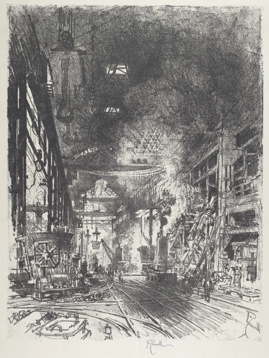 Within the Furnaces by Joseph Pennell, print, 1916