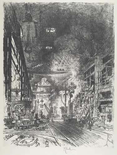 Within the Furnaces by Joseph Pennell, print, 1916