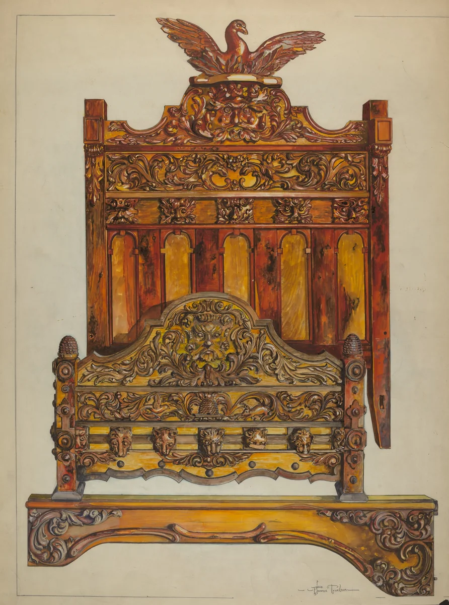 Bedstead by Florence Truelson, index of american design, 1937