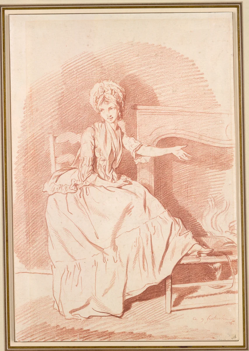 L'Invite by Louis Rolland Trinquesse, drawing, 1775