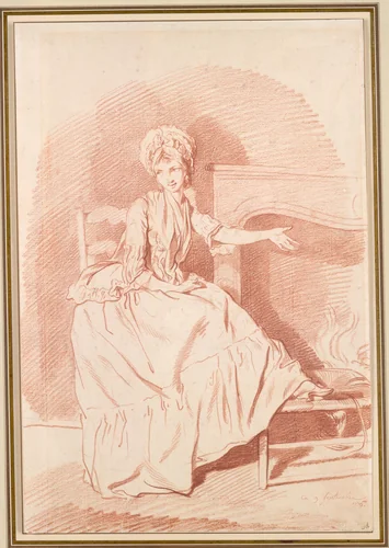 L'Invite by Louis Rolland Trinquesse, drawing, 1775