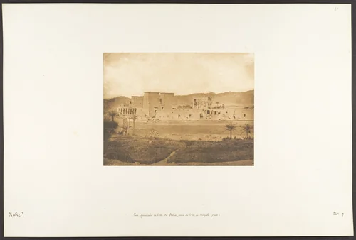 Vue générale de l'île de Philae, prise de l'île de Begueh (Ouest) by Maxime Du Camp, photograph, 1849-1850