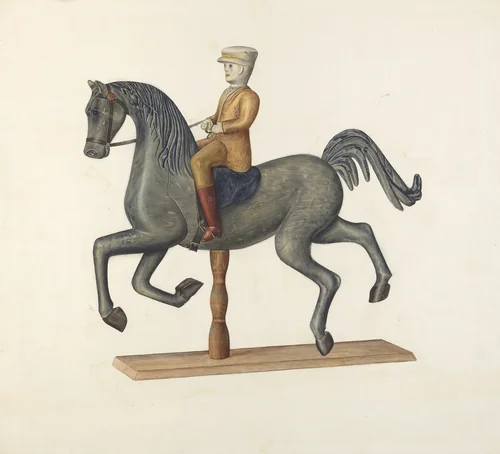 Horse with Rider by Selma Sandler, index of american design, 1935-1942