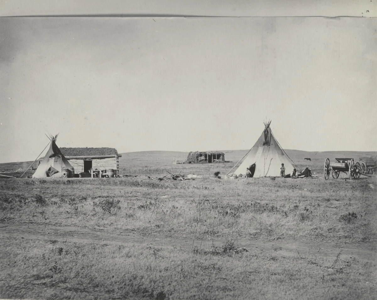 Present cabin life among the Sioux by Frances Benjamin Johnston, photograph, 1899