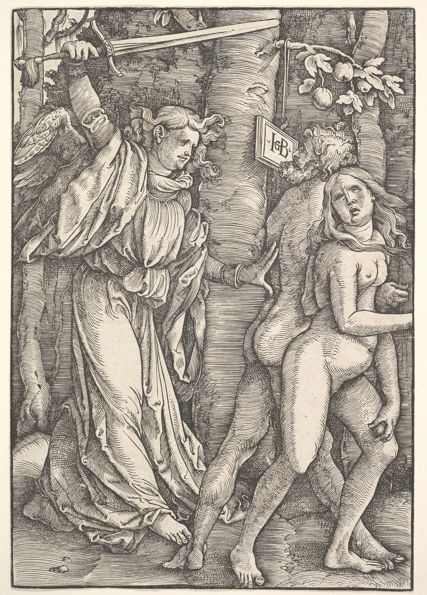 Expulsion from Paradise by Hans Baldung, print, 1514