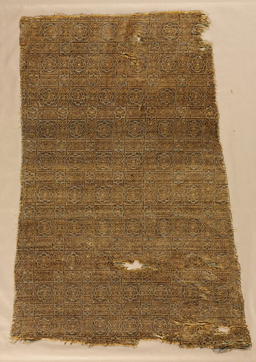 Fragment with star and cross design from the tomb of Don Felipe by Unknown, textile, 1200-1274
