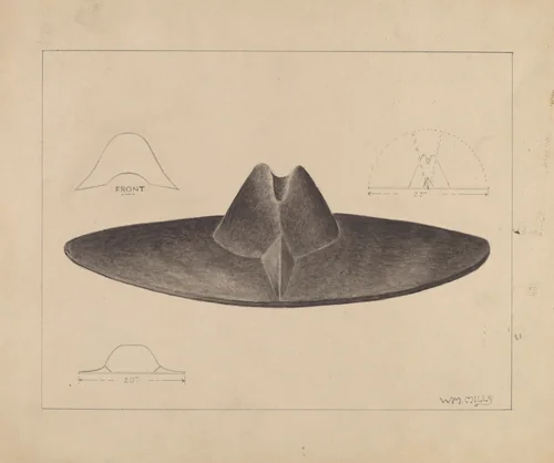 Man's Hat by William Mills, index of american design, 1935-1942
