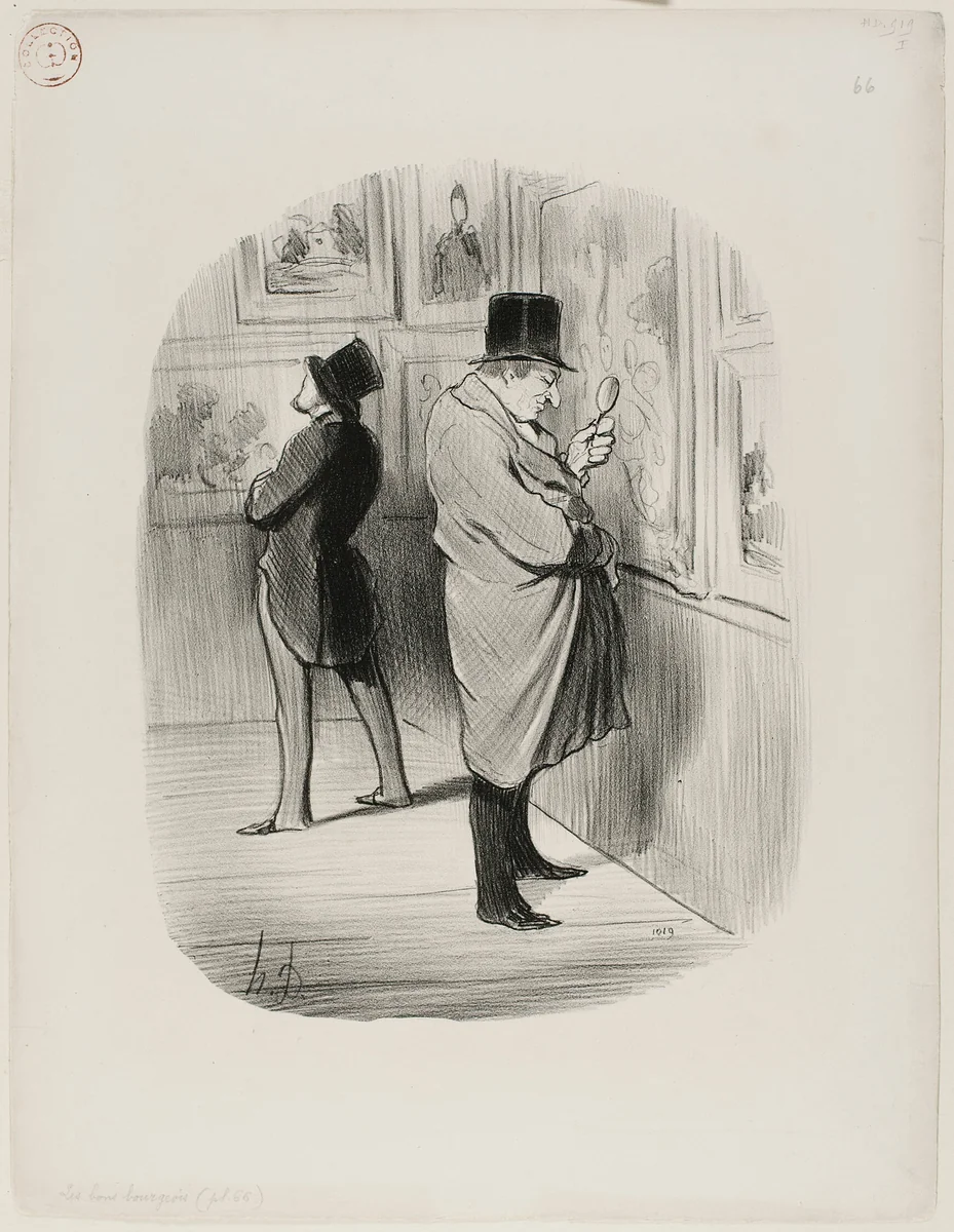 A True Art Lover, plate 66 from Les Bons Bourgeois by Honoré-Victorin Daumier, print, 1847