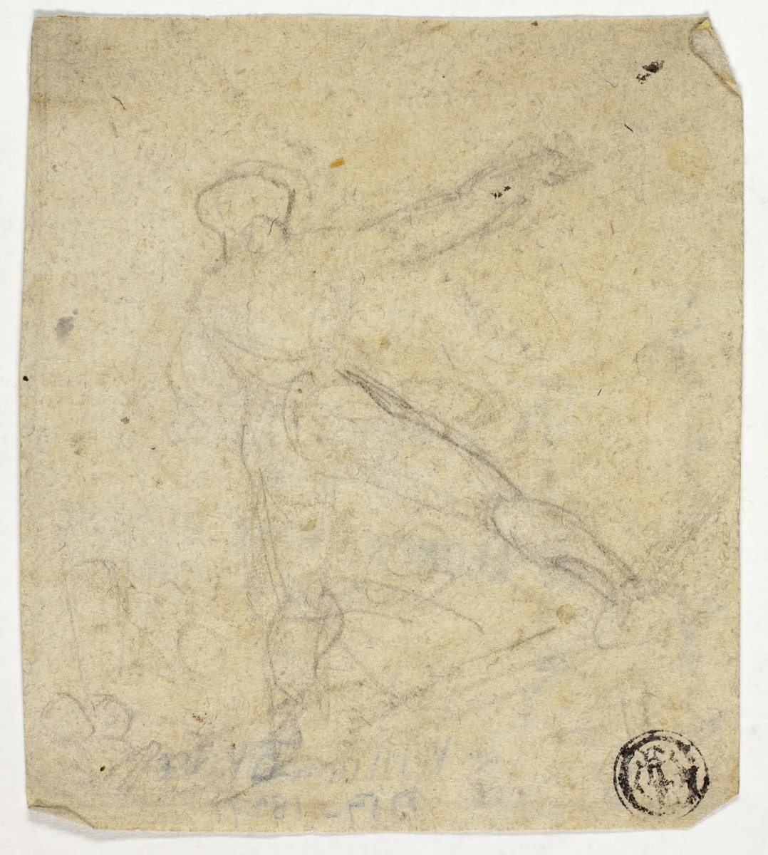 Figure Seen from the Back, with Outstretched Arm by William Blake, drawing, 1795-1805