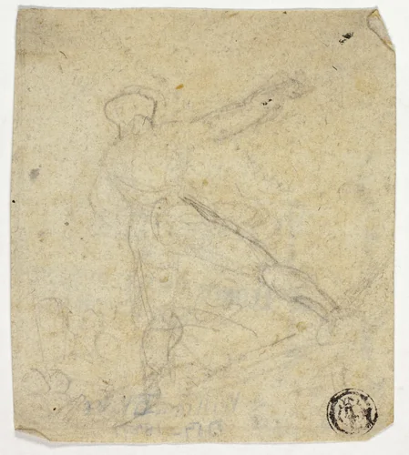 Figure Seen from the Back, with Outstretched Arm by William Blake, drawing, 1795-1805