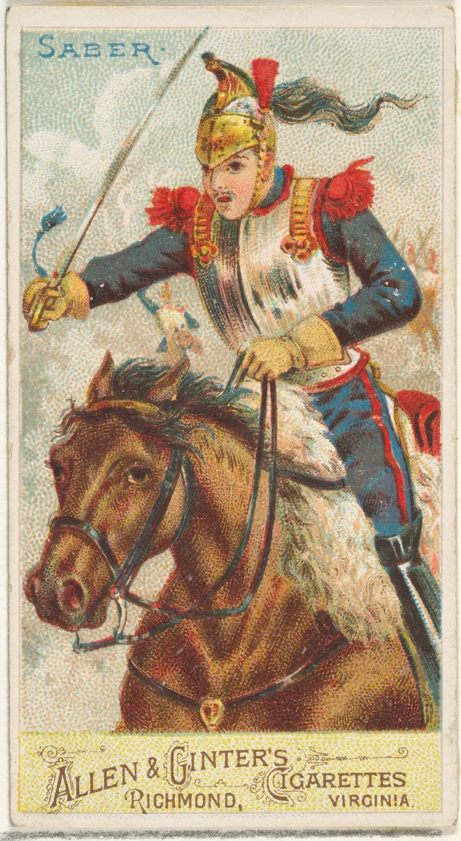Saber, from the Arms of All Nations series (N3) for Allen & Ginter Cigarettes Brands by Allen & Ginter, print, 1887