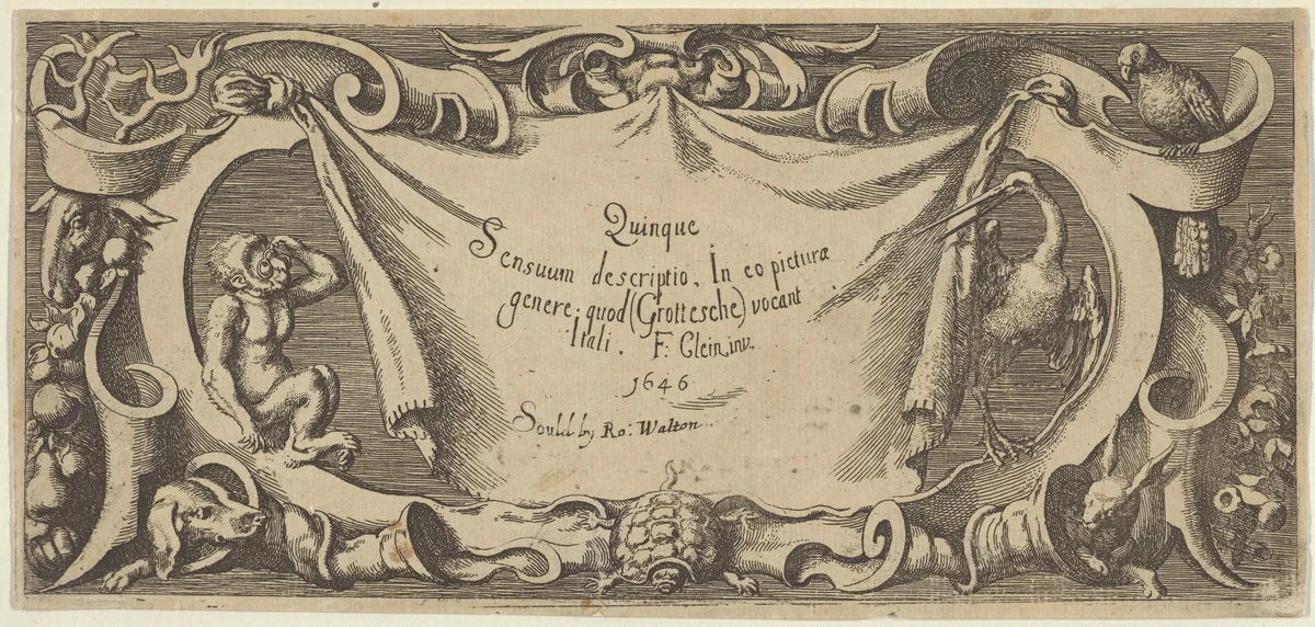 Title Plate, from "Quinque Sensuum" by Franz Cleyn, print, 1650-1660
